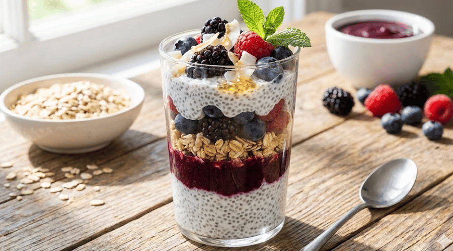 Maqui Berry Chia Pudding Parfait for Gentle Mornings | Chia